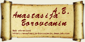 Anastasija Borovčanin vizit kartica